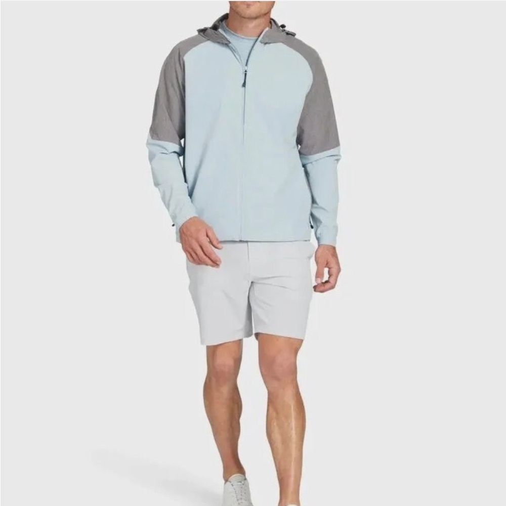 New Mizzen+Main HydraShift Jacket Packable Men’s Size XL Light Blue & Gray